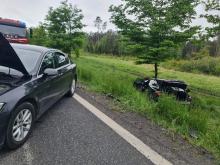 Wypadek w Dąbrowie. Lądował śmigłowiec LPR