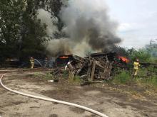 Pożar podkładów kolejowych w Kędzierzynie-Koźlu