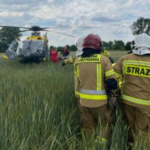 Wypadek z udziałem jednośladu w powiecie kluczborskim. Lądował LPR