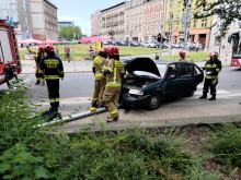 Zderzenie autobusu z osobówką w centrum miasta