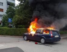 Pożar samochodu osobowego w Kędzierzynie Koźlu