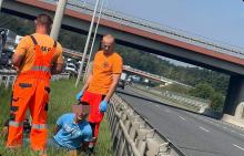 Zderzenie pojazdów i "bójka" na A4