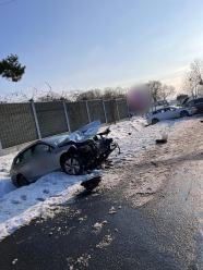 Wypadek w Zimnicach Wielkich na DK45. Jedna osoba trafiła do szpitala