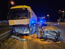 Zderzenie ciężarówki z osobówką na obwodnicy Opola. Jedna osoba poszkodowana