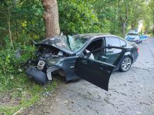 Zderzenie dwóch aut pod Baborowem. Jedna osoba trafiła do szpitala