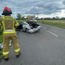 Wypadek w Krzywej Górze. Jedna osoba trafiła do szpitala