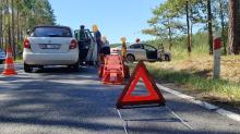 Kolizja trzech samochodów na DK45. Siedem osób poszkodowanych, w tym dziecko