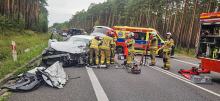 Opolskie karetki i LPR w akcji ratunkowej po zderzeniu na DK11