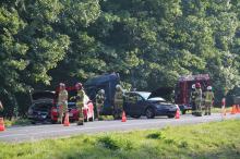 Kolizja czterech pojazdów na DK46 w Dębskiej Kuźni