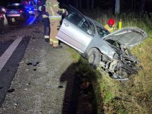 Wypadek na DK45. Kierowca w szpitalu