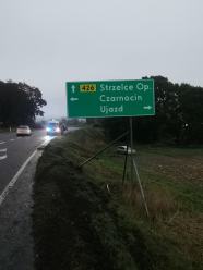Strzelce Opolskie:18-latek dachował seatem po wypadnięciu z drogi