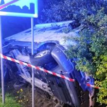 Kamper w rowie pod Sarnowem. Kierowca miał dużo szczęścia