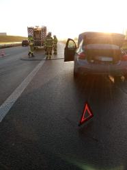 Pożar samochodu osobowego na A4 w kierunku Katowic
