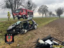 Zmarła 49-latka poszkodowana w wypadku na DW409 między Dobrą a Strzeleczkami