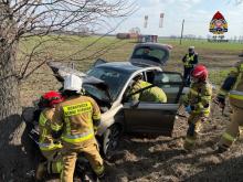 Wypadek na DK45 w Kuniowie. W aucie dwoje dzieci