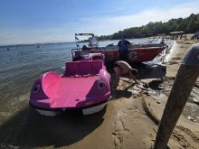 Skuter wodny uderzył w rower wodny na Jeziorze Nyskim