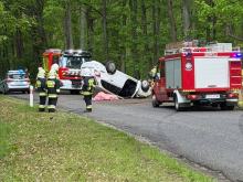 23-latka dachowała pod Opolem. Lądował śmigłowiec LPR