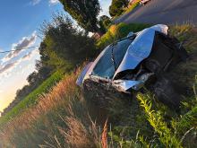 Prawie 2 promile za kierownicą. Jazdę zakończył w przydrożnym rowie