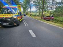 Pijany kierowca wypadł z drogi i uderzył w drzewo