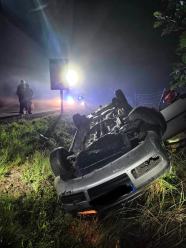 Samochód wjechał do rowu w Solarni. Jedna osoba trafiła do szpitala