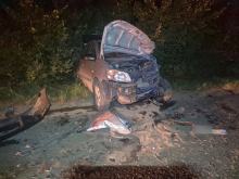 Samochód zderzył się czołowo z kombajnem. Kierowca został zatrzymany