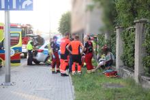 Upadek motocykla. Pasażerka została zabrana do szpitala
