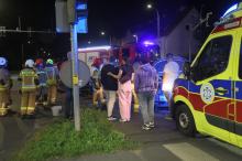 Zderzenie BMW i audi na skrzyżowaniu Oleskiej i Chabrów w Opolu
