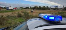 Wypadek na DK11. Zderzenie ciężarówki z busem, dwie osoby ranne. Droga zablokowana