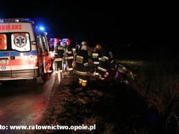 Wjechała do rowu