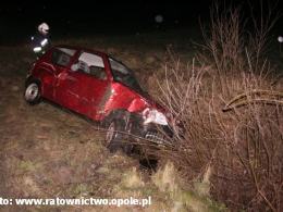 Wjechała do rowu