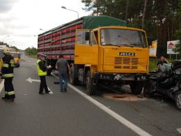 Wypadek na węźle A4 w Prądach