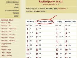W okresie letnim - w tygodniu - jeździć będą tylko autobusy zaznaczone na rozkładzie "lipiec sierpień".