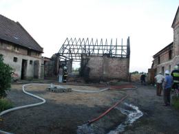 Pożar stodoły w Sadach