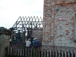 Pożar stodoły w Sadach