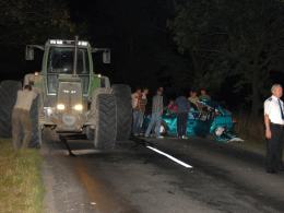 Tragiczne zderzenie z ciągnikiem