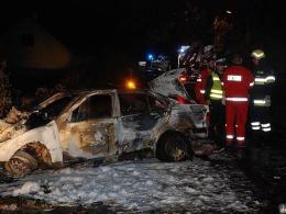 Kierowca spłonął w samochodzie