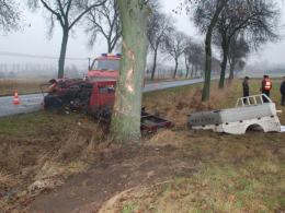 Kierowca trucka cudem przeżył