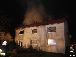 Nocny pożar w Popielowie