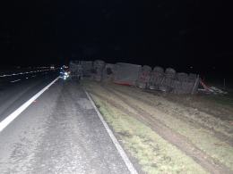 Zderzenie ciężarówek na autostradzie