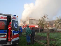 Pożar obory w Dańcu