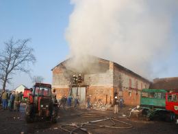 Pożar obory w Dańcu