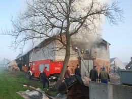 Pożar obory w Dańcu