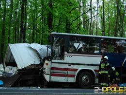 Zderzenie autobusu z ciężarówką