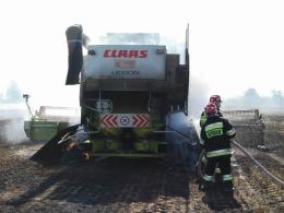 Groźny pożar kombajnu