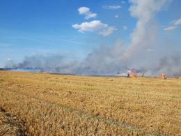Groźny pożar pod Kluczborkiem
