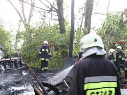 Pożar domku letniskowego