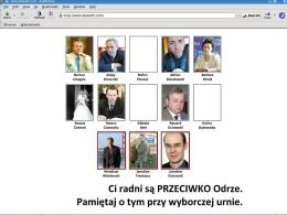 Nazwiska wraz ze zdjęciami radnych, którzy jak czytamy "są przeciwko Odrze" kilka dni temu zamieszczono na nieoficjalnej stronie kibiców klubu.