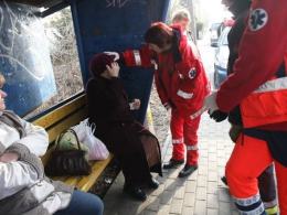 Kontener spadł na autobus