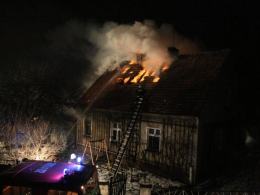 Pożar opuszczonego domu w Dąbrowie
