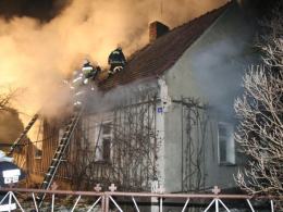 Pożar opuszczonego domu w Dąbrowie